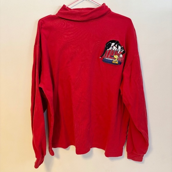 ACME Tops - ACME Clothing Vintage Looney Tunes Long Sleeve Mock Turtleneck Top Red Womens L